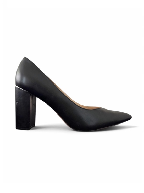 Marc Fisher Shoes - Marc Fisher Women’s Leather Block Heel Slip On Black Pumps w/ Pointed Toe Sz 10
